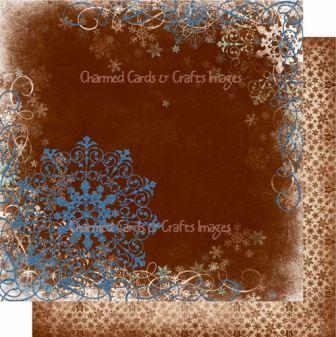 Bo Bunny Snowfall Paper (GLITTER)  - Cabin